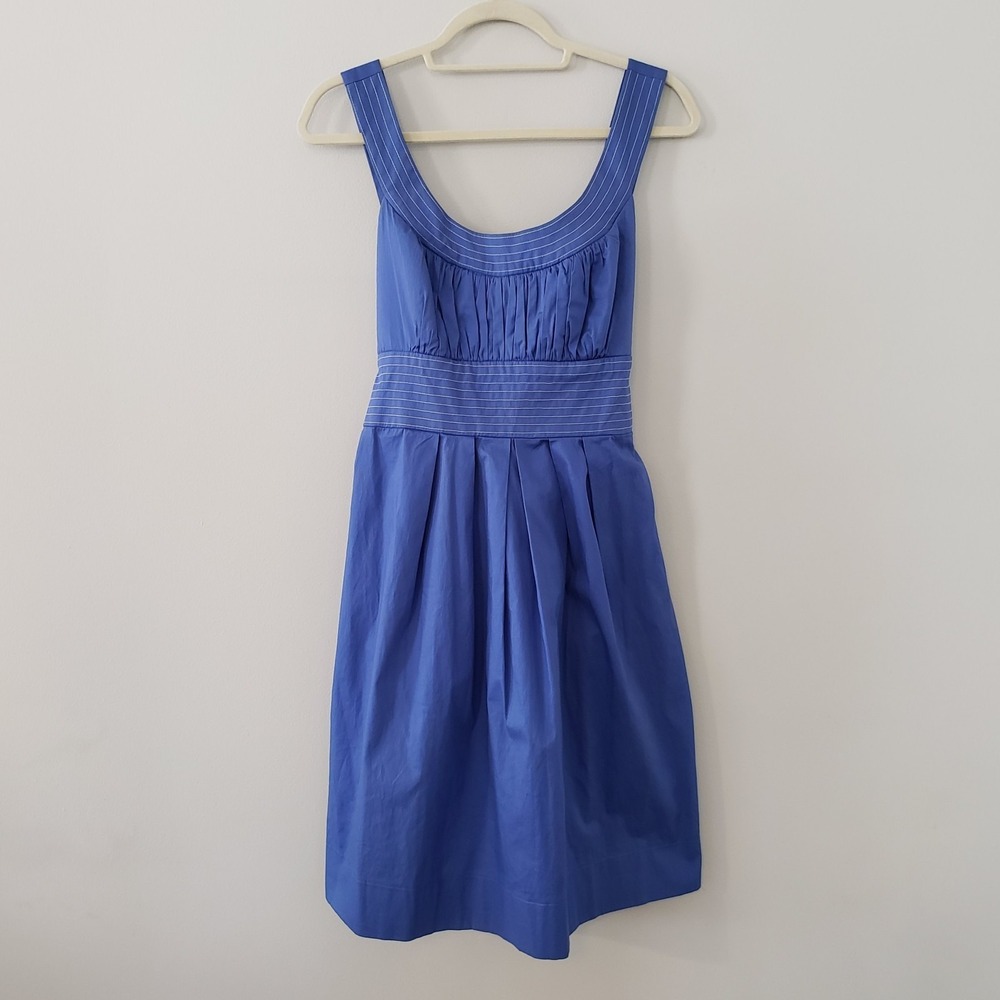 Dressbarn Babydoll Dress SIZE 12 Euro Summer Y2K Cottagecore Preppy Empire Blue